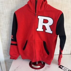 Rutgers Scarlet Knights Kids Youth Hoodie Sweatshirt Zip New! Sz Medium 10-12 QQ